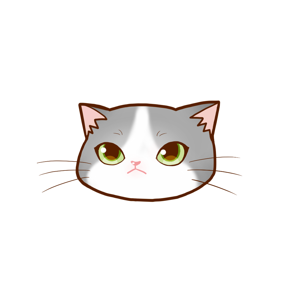 まんじゅう猫顔ａ グレー白 猫画工房