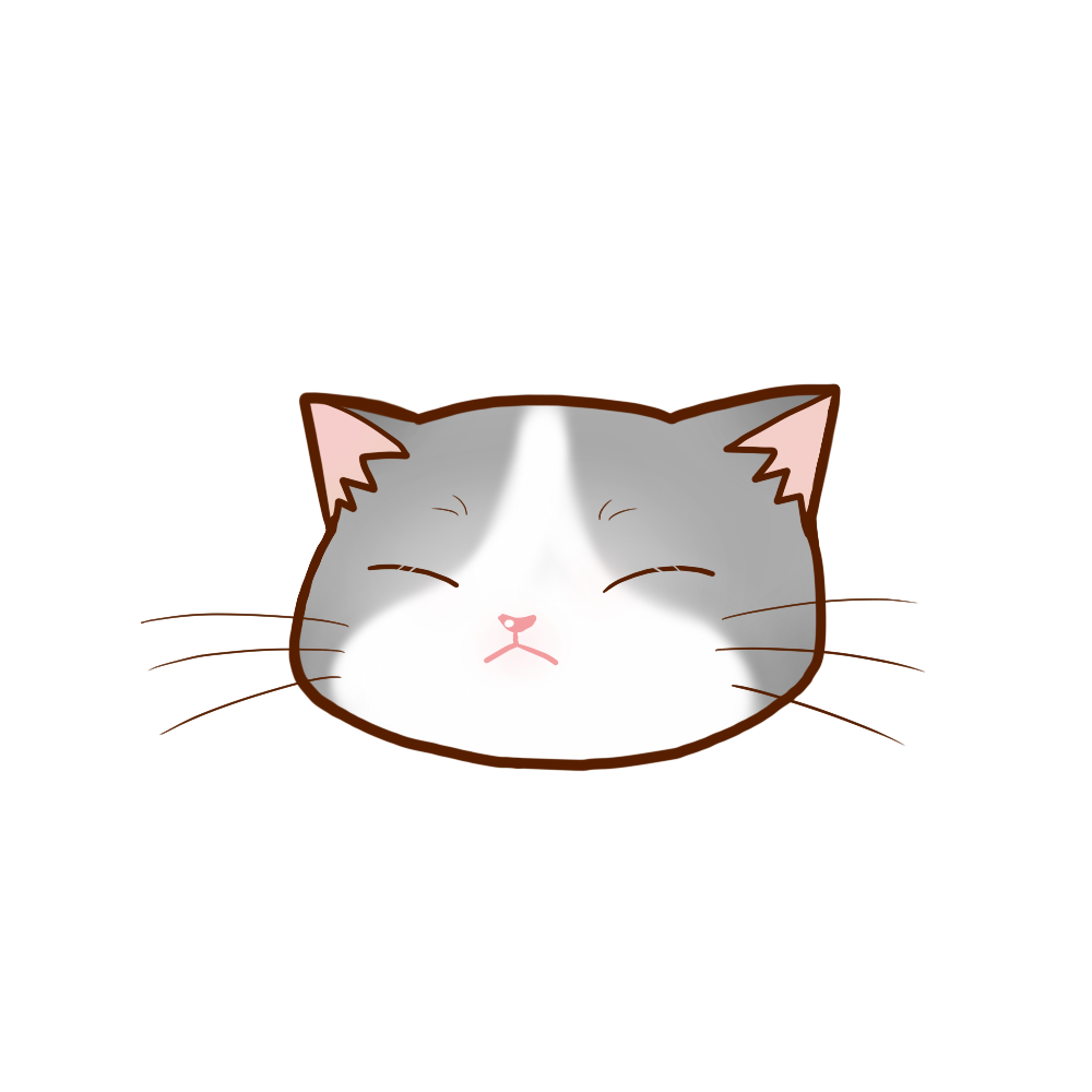 まんじゅう猫顔ｂ グレー白 猫画工房