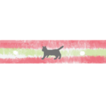 猫柄マスキングテープ風ライン素材サンドイッチカラーグリーン イエロー 猫画工房
