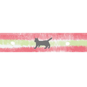 猫柄マスキングテープ風ライン素材サンドイッチカラーピンク ライトグリーン 猫画工房
