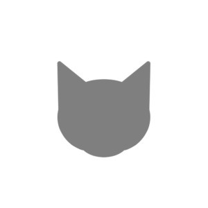 顔シルエット正面1グレー-Cat face silhouette gray-