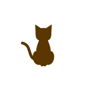 全身シルエットおすわり猫1ブラウン-Sitting cat silhouette brown-