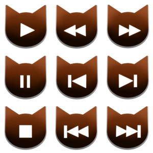 アイコンボタンセット1ブラウン-cat icon button brown-