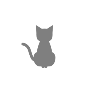 全身シルエットおすわり猫1グレー-Sitting cat silhouette gray-