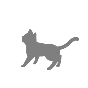 全身シルエット歩く猫1グレー-Walking cat's silhouette gray-