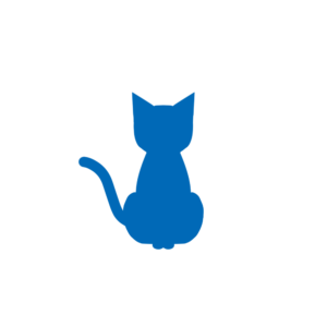 全身シルエットおすわり猫1ブルー-Sitting cat silhouette blue-