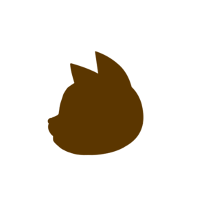 顔シルエット横顔1ブラウン-The profile of a cat silhouette brown-