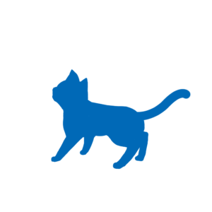 全身シルエット歩く猫1ブルー-Walking cat's silhouette blue-