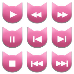 アイコンボタンセット1ピンク-cat icon button pink-
