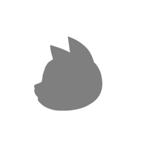 顔シルエット横顔1グレー-The profile of a cat silhouette gray-
