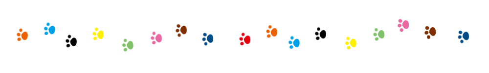 猫の足跡（肉球）ライン素材カラフル | 猫画工房