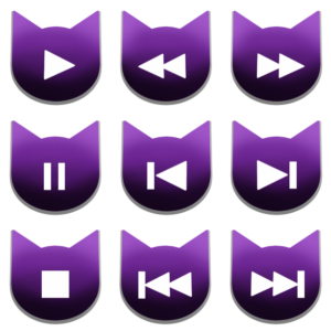 アイコンボタンセット1パープル-cat icon button purple-