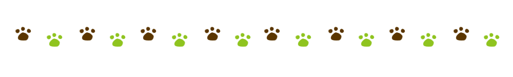 猫の足跡横並びライン素材ブラウン×グリーン | 猫画工房