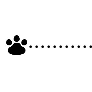 猫の肉球と点線のラインブラック300