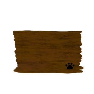 木のボードと猫の肉球足跡フレームブラウン-wood-board-pad-brown-color