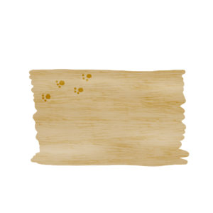 木のボードと猫の足跡フレームオーク-wood-board-footprints-oak-color