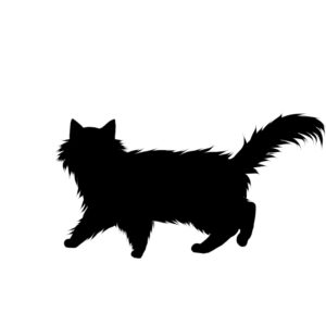 猫イラストシルエット歩く猫6ブラック