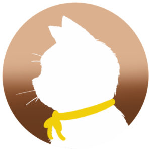 sns用プロフィール画像白猫横顔シルエットグラデーションベージュブラウン