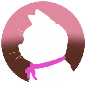 sns用プロフィール画像白猫横顔シルエットグラデーションピンクブラウン