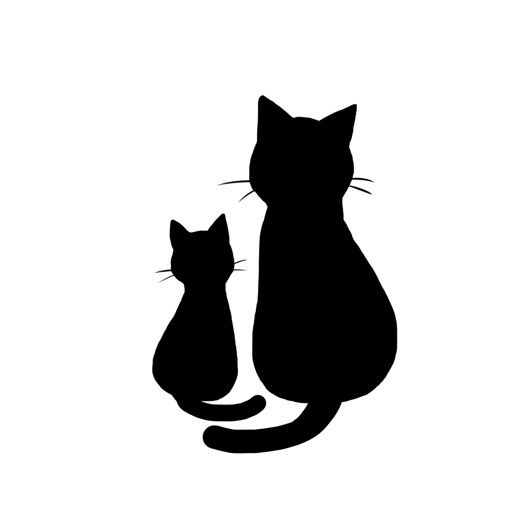 シルエット2匹の猫7 | 猫画工房