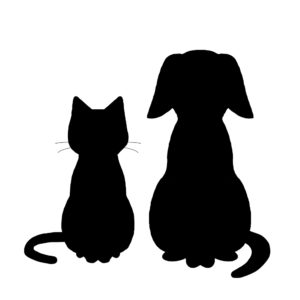 シルエット猫と犬1ブラック