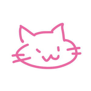 ラクガキ風猫の顔ピンク