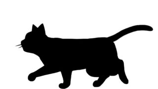 シルエット横顔猫3ブラック 猫画工房