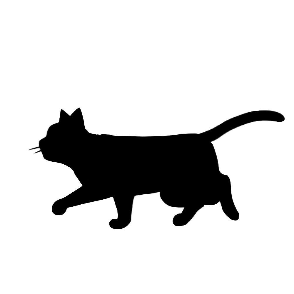 猫イラスト シルエット歩く猫７