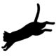 猫イラストシルエットジャンプする猫ブラック