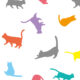 壁紙たくさんの猫のシルエットカラフル