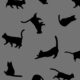 壁紙たくさんの猫のシルエットグレーブラック